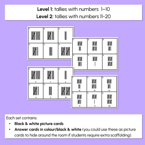 Resource preview 4 for WRITE THE ROOM - Tallies - Number 1-10 or 11-20
