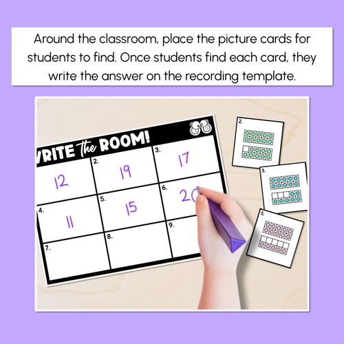 Resource preview 2 for WRITE THE ROOM - Ten Frames - Numbers 1-10 or 11-20