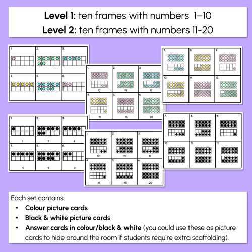 Resource preview 4 for WRITE THE ROOM - Ten Frames - Numbers 1-10 or 11-20