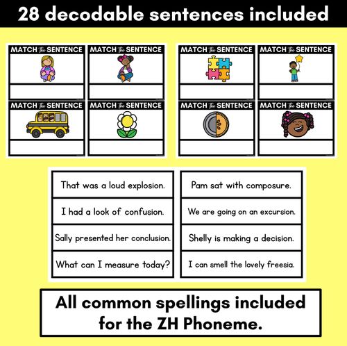 Resource preview 3 for ZH Phoneme Decodable Sentences - Read & Match