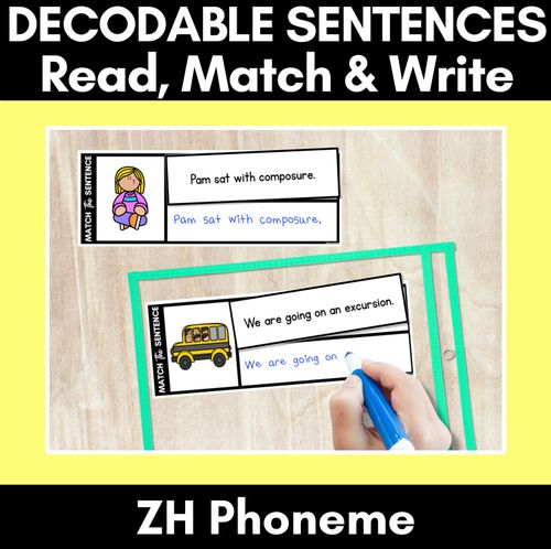 Resource preview 3 for Decodable Sentence Activities for ZH Phoneme - BUNDLE