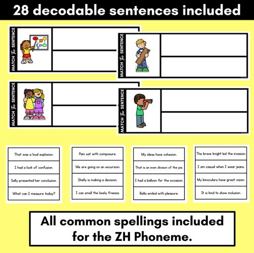 Resource preview 2 for ZH Phoneme Decodable Sentences - Read, Match & Write