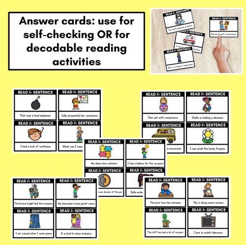 Resource preview 4 for ZH Phoneme Decodable Sentences - Read, Match & Write